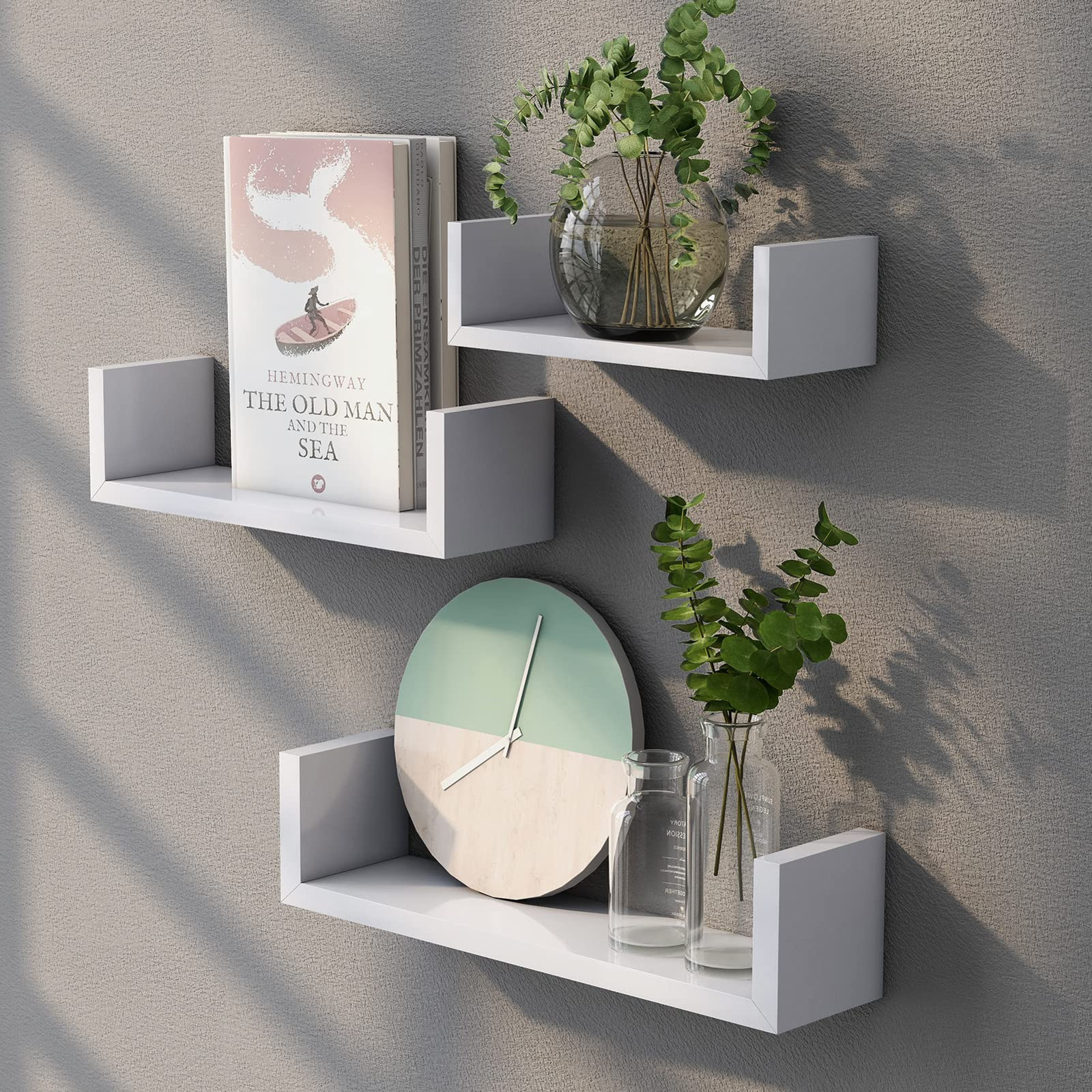 Latitude Run Floating Shelves Wall Mounted, Wall Shelf For Bedroom/bathroom/living Room/kitchen,3 Sizes, U-shaped(black) & Reviews Latitude Run Floating Shelves Wall Mounted, Wall Shelf For Bedroom/bathroom/living Room/kitchen,3 Sizes, U-shaped(black) & Reviews
